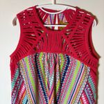 Wrangler  Geometric Print Cutout Neck Sleeveless Dress Red Size Large Photo 1
