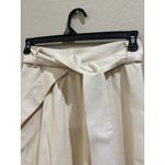 Who What Wear  Faux Leather Skirt Belted Cream‎ Midi Skater Women's Size 2 Photo 1