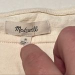 Madewell  Queens Womens Size Medium Cream Long‎ Sleeve Crewneck Popover Shirt Top Photo 2