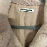 Reformation  Hampton faux fur light pink cropped jacket size L Photo 9