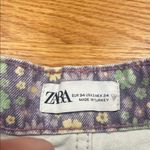 ZARA  Floral High-Waisted Denim Shorts Photo 1