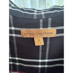 Jachs Girlfriend Plaid Button Down Cap Cuff Sleeves Piping Split Back Shirt S Photo 3