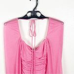 Lucy in the Sky  Robin Glitter Pink Glitter Deep V -Neck Ruched Dress Small Photo 4