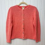 L.L. Bean Women's Cotton Coral Cardigan size MP Pink Photo 2