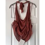 Savannah Morrow NWT  Lima Top in Paprika Brown Backless Draped Halter XL Photo 5