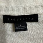 Sanctuary  Pretty Pleats Stripe Crop Sweater Women's Large Cream Long Sleeve Photo 6