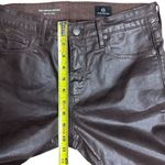 AG Adriano Goldschmied NWOT Women's Farrah Skinny Pants Leatherette Brown 27 Photo 9
