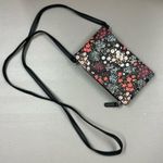 Floral Crossbody Bag Purse Zipper Closure Snap Button Black Phone Holder NEW Photo 0