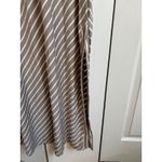 Nina Leonard  NWT Asymmetrical Stripe Maxi Dress White & Taupe Size 1X MSRP $120 Photo 4