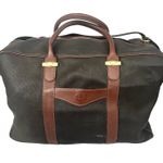 Dunhill Authentic Vintage Brown Grey Coated Canvas Weekender Bag Plaid Lining Photo 1
