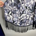 Honey Punch  Sheer Dark‎ Floral Whimsigoth Fringe Trim Kimono Cardigan Photo 7