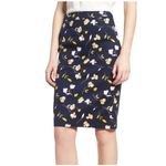 Boden Martha Wildflower Navy Pencil Skirt Stretch Floral Lined Women Size 8L Blue Photo 10