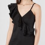 BKE Black Fitted Ruffle Shoulder Top Size XS NWOT Photo 0