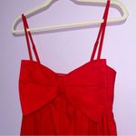 Show Me Your Mumu NEW Best Bow Midi Dress Cherry Poplin Women L Holiday Romantic Photo 2