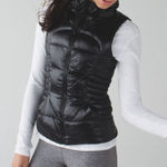 Lululemon Fluffin Awesome Goose Down Vest Shine Black Size 6 Puffer Winter Ski Photo 0