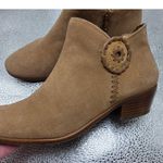 Jack Rogers  Peyton Whipstitch Ankle Boots Chestnut Chelsea Stacked Heel Size 6M Photo 3