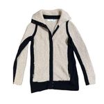 Anthropologie Sparrow Boucle Knit Color Block Wool Blend Sweater Jacket Sz S Black Photo 0