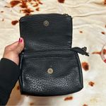 Macy's Black Textured Pleather Bag with Zipper Closure Photo 2