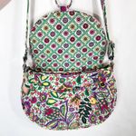 Vera Bradley  Viva la Vera Bag Crossbody Strap‎ Purple Green Floral Flap Bag Photo 6