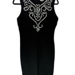 Carmen Marc Valvo NWT Beaded Neck Ponte Sheath Dress Black M Photo 0