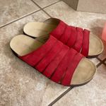 Teva Cork Slide Red Leather Strappy Comfort Sandals Slides Womens Size 7 Photo 2