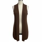 Coldwater Creek  S Brown Knit Sleeveless Vest Cardigan Lagenlook Cozy Fall Boho Photo 1