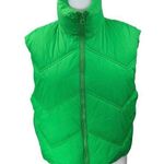 ZARA Green Sleeveless Quilted Full Zip High Neck Puffer Vest Coat Jacket Size S Photo 0