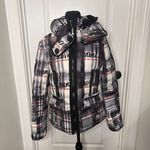 Desigual Womens Jacket Size 6 Black Sigrun 36 Padded Tartan Lettering Coat NWT Photo 1