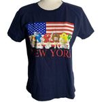 M&Ms New York Crewneck T Shirt L Blue Short Sleeves Snack Tee American Flag Size L Photo 0
