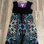 Studio I Black and Purple Patterned Dress Size 10 Photo 4