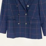 Aritzia  Babaton Samuel Double Breasted Check Blazer Size 0 Navy Red Photo 3