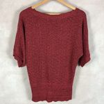 United States Sweaters United States Sweater Dark Red Metallic Short Sleeve Sweater Size MEDIUM Photo 6