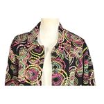 Lifestyle Statment Jacket Size Large Black Pink Geometric Eclectic Swirls Artsy Photo 3