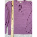 Loft  Lavender Size Small Tie Neck Sweater Puff Sleeve Soft Girl Cottagecore Photo 4