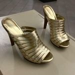 Nine West Heels INC international Gold Strappy Heels 10 M Beautiful! No flaws/like new Photo 0