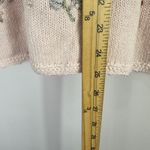 Carolyn Taylor Vtg 90s Embroidered Floral Top Large Pink Knit Cottage Soft Girl Photo 3