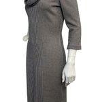 St. John Women's Cowl Neck Houndstooth Print Cowl Neck Dress ¾ Sleeve size 6 Photo 3