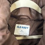 Old Navy Brown Faux Leather Puffer Jacket Photo 5