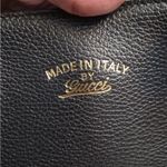 Gucci  Swing Leather Tote Bag Black Pebbled Calfskin Authentic Photo 7