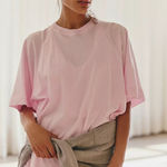 Free People NEW! Movement ICON TEE Short Sleeve Tee Powder Petal Pink MEDIUM Photo 0