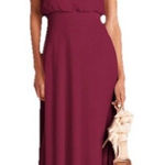 Birdy Grey  Women's Gwennie Cabernet Maroon Chiffon Bridesmaid Dress Size Large Photo 0