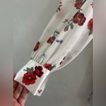 We Wore What  Optic White Multi Floral Puff
Sleeve Cowl Neck Mini Dress sz 4 Photo 6