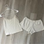 Brandy Melville  Set heart lace tank top shorts womens Cream (one size) lounge Photo 1