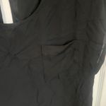 Three Eighty Two Womens Sheer Blouse Cap Sleeve Keyhole Back Pockets XS Black‎ Black Photo 5