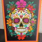 Sugar Skull Dangling Earrings Gold Photo 1