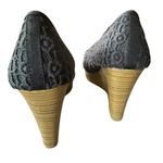 American Eagle  Women’s Open Toe Wedges Black Size 11 4” Wedge Heel NWOT. Photo 5