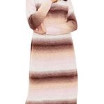 Loft Brown Pink Wool Ombre Striped Long Sleeve Cozy Knit Sweater Midi Dress Photo 0