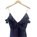 NBD Girl Next Door Dress Midnight Size Small Satin Ruffle Mini Party Dress Photo 4