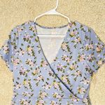 SO Imperfect floral mini dress stretchy short sleeved ruffle hem sundress  large Photo 2