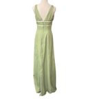 Eden Maids V Neck Sleeveless Formal Wedding Guest Sage Green Maxi Dress Size 6 Photo 4
